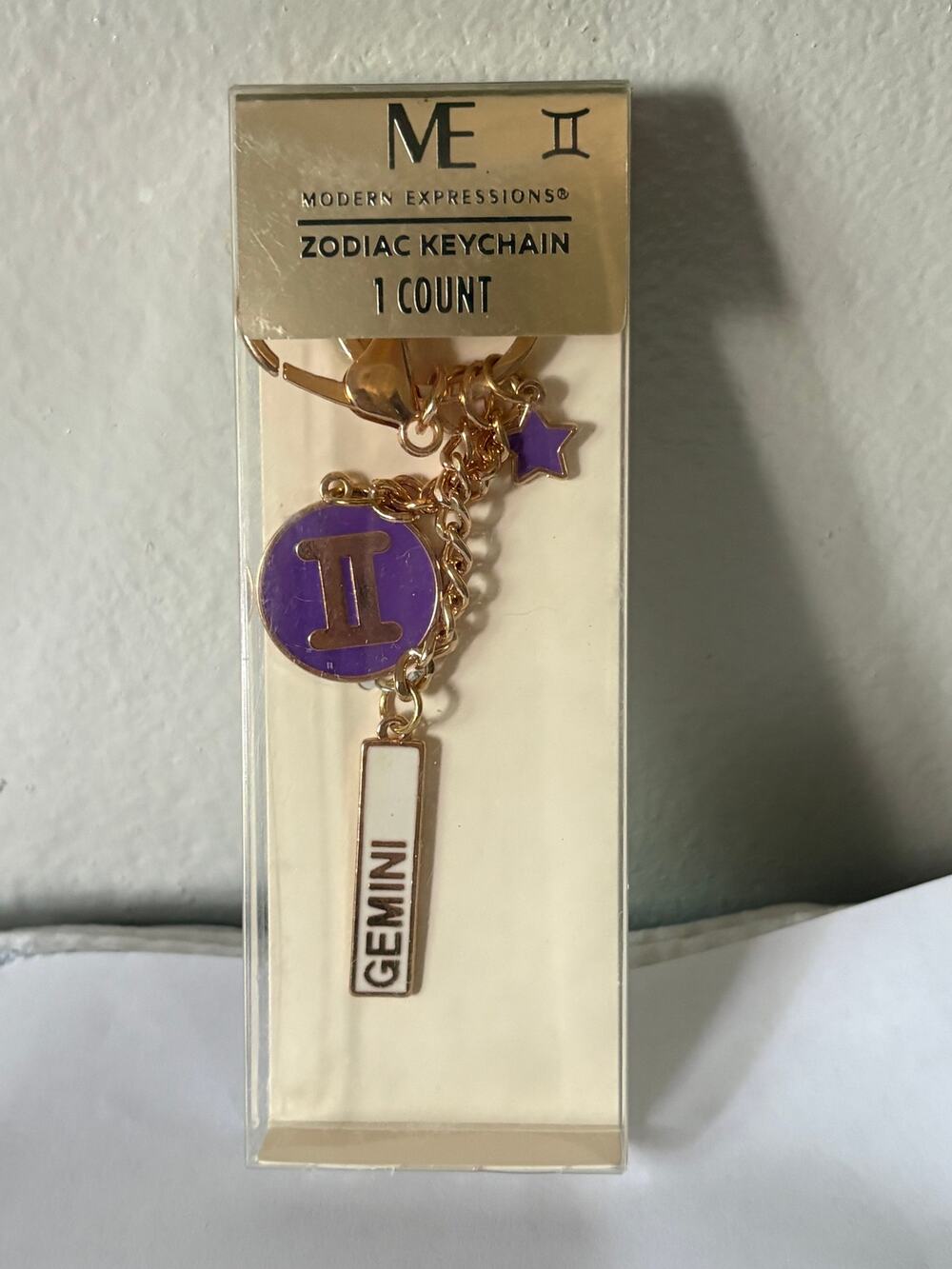 Copied - NIB ME GEMINI Keychain Gold Tone Charm